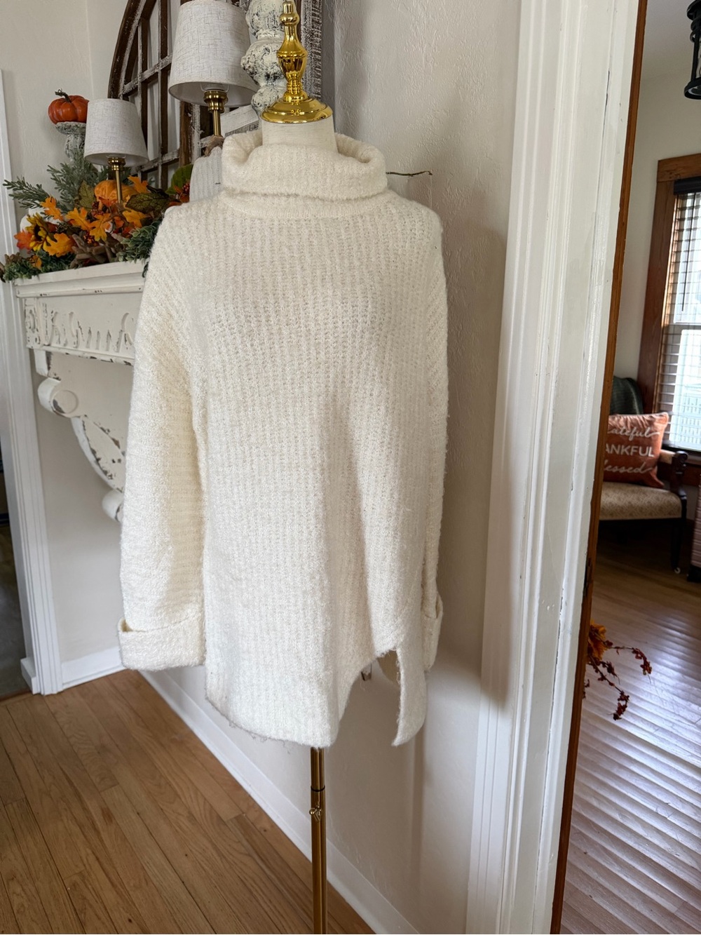 Cozy Cream Turtleneck Oversized Sweater
